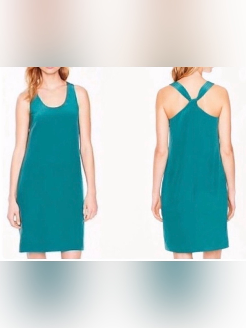 J. Crew Emerald Green silk twist tie back dress-4